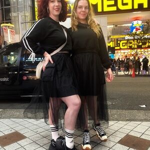 Kuromi Black Sheer Layered Skirt